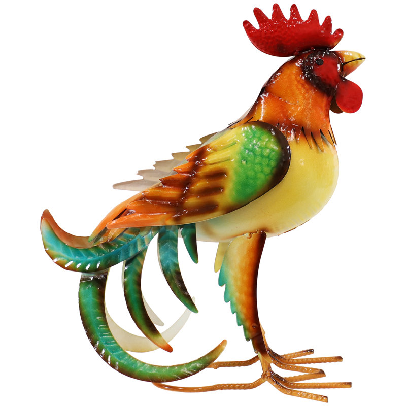 Statue de jardin coq en métal 16 po Lendol