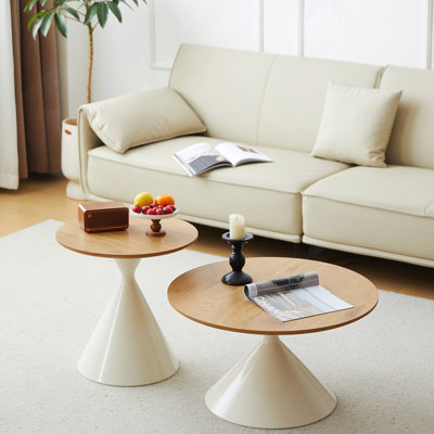TABLE RONDE BLANC + BOIS