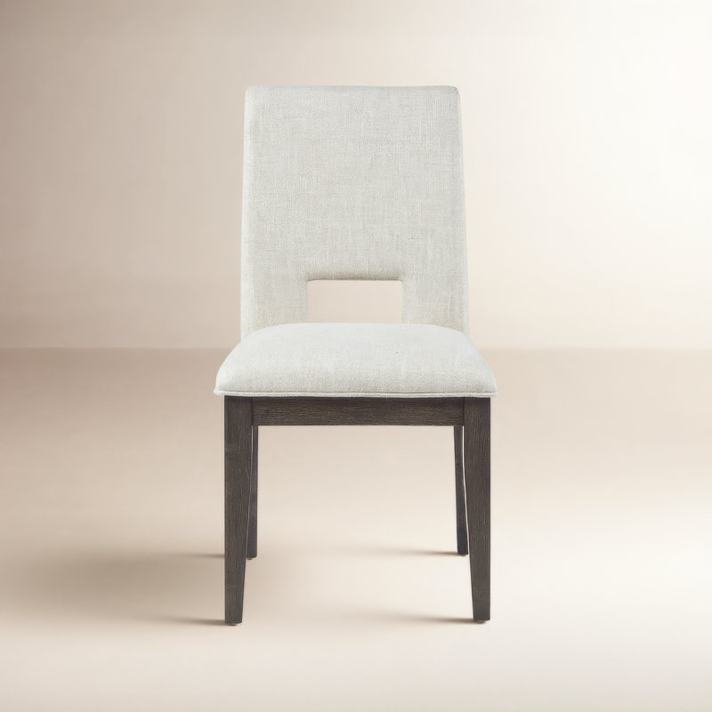 Chaise d'appoint rembourrée en polyester Regan Evan, Blanc coquille d'œuf