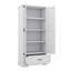 Grande armoire de rangement autoportante pour salle de bain avec deux portes, un tiroir et une tablette personnalisable