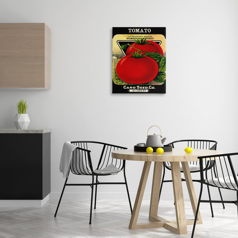 Art mural rétro sur toile de tomates de jardinage, design par Lil 'Rue, H 30 po x l 24 po
