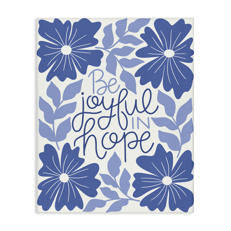«Joyful in Hope Florals», art mural sur toile par Taylor Shannon Designs, H 30 po x l 24 po