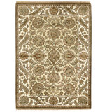 High-Quality Hand-Knotted Gold And Ivory Area Rug