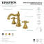 Robinet de salle de bain espacé à deux poignées à 3 poignées avec bonde escamotable Kingston Brass Metropolitan-58259878