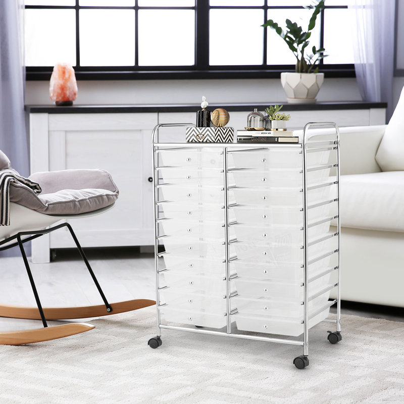 Demitrius 20 Drawer Storage Drawer, Clear