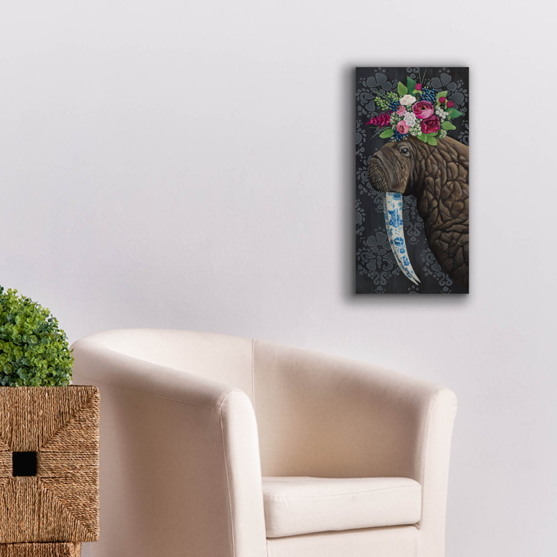 Art mural épique Graffiti «China Walrus» par Heather Gauthier, 12 po x 24 po