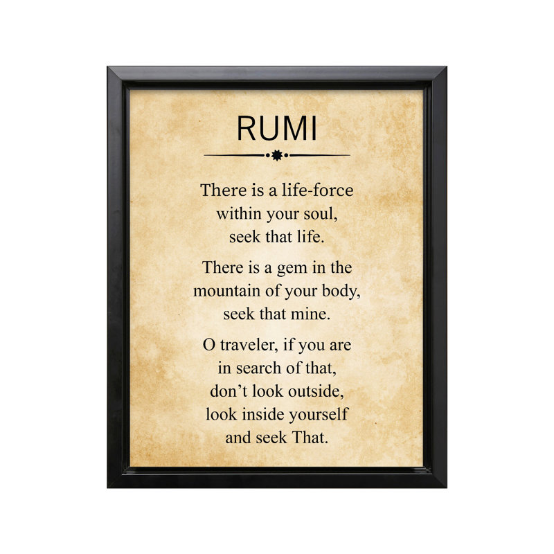 Rumi Poem, Black Framed, Canvas, 24"H x 32"W