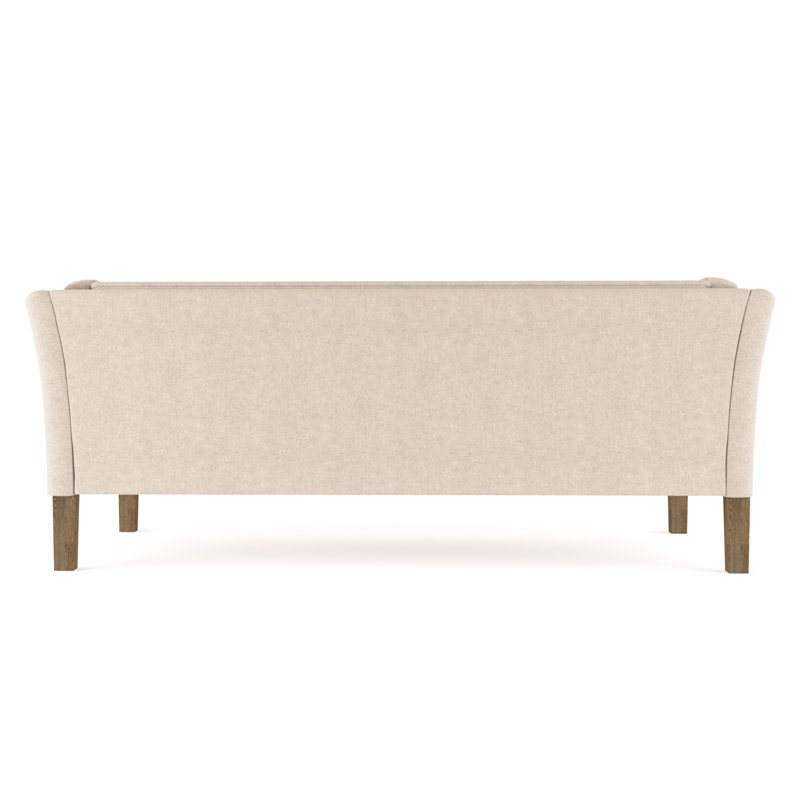 Charlton Flared Shelter-Arm Sofa, Plush Velvet Oyster, Dark Brown, 31" H x 108" W x 33" D