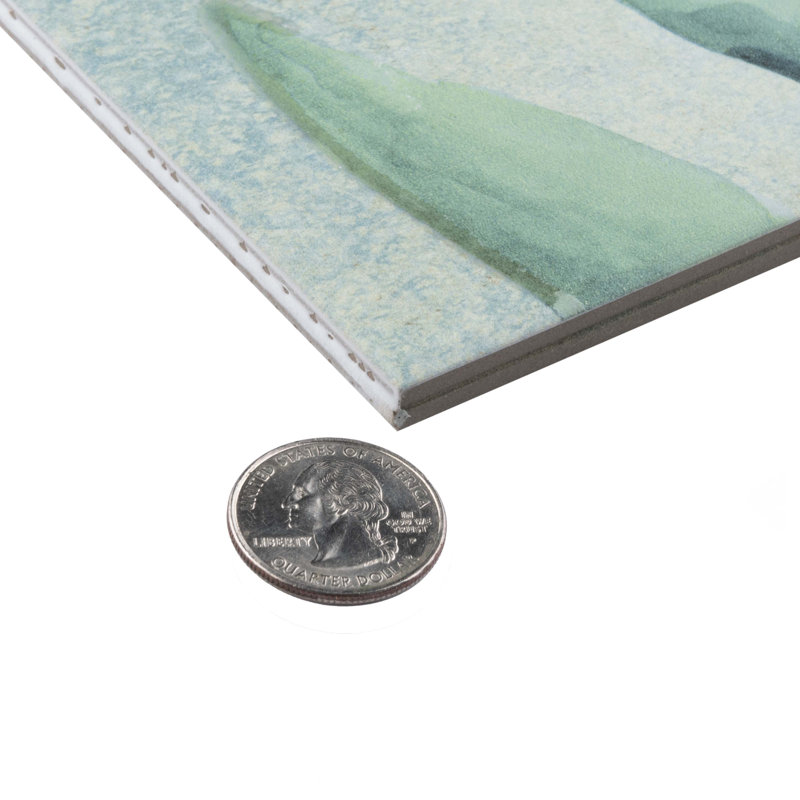 Nusa Botanic 9 3/4" x 9-3/4" Porcelain Wall & Floor Tile, Jade