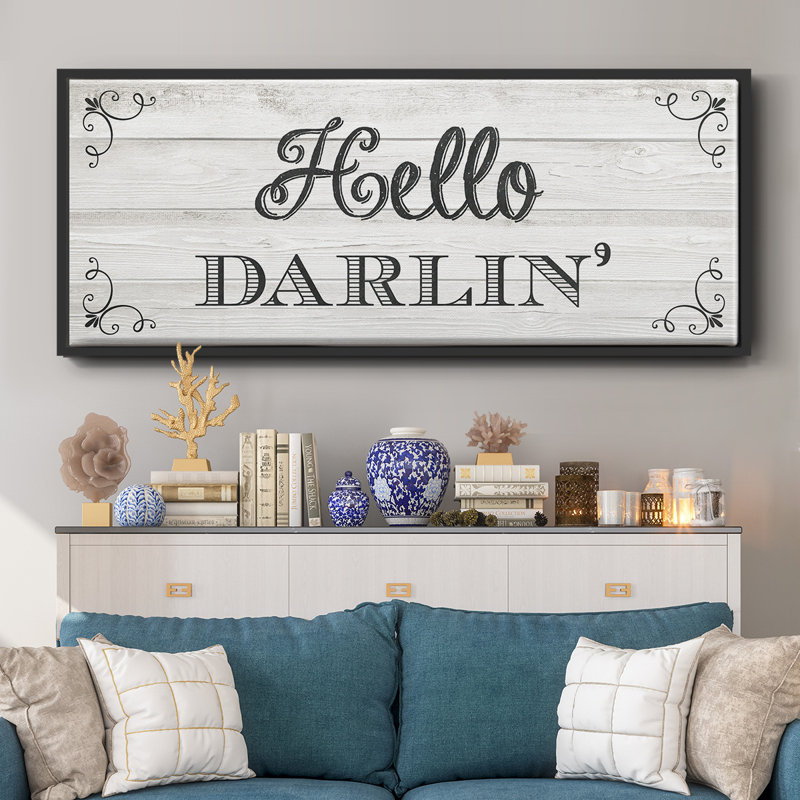 «Hello Darlin», toile encadrée, H 24 po x l 60 po