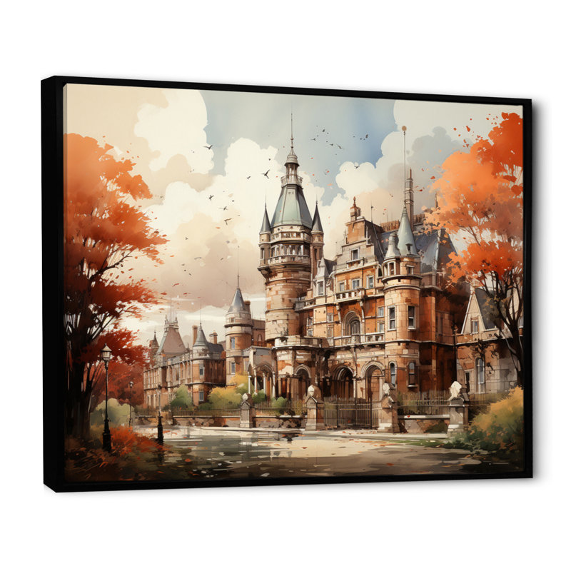 " Ireland Dublin Castle Extremely I ", Black Floater Framed, 34" H x 44" W x 1.5" D