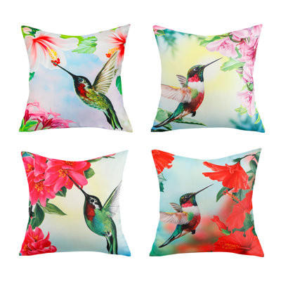 Indoor / Outdoor Animal Print Red Square Cushion Cover
