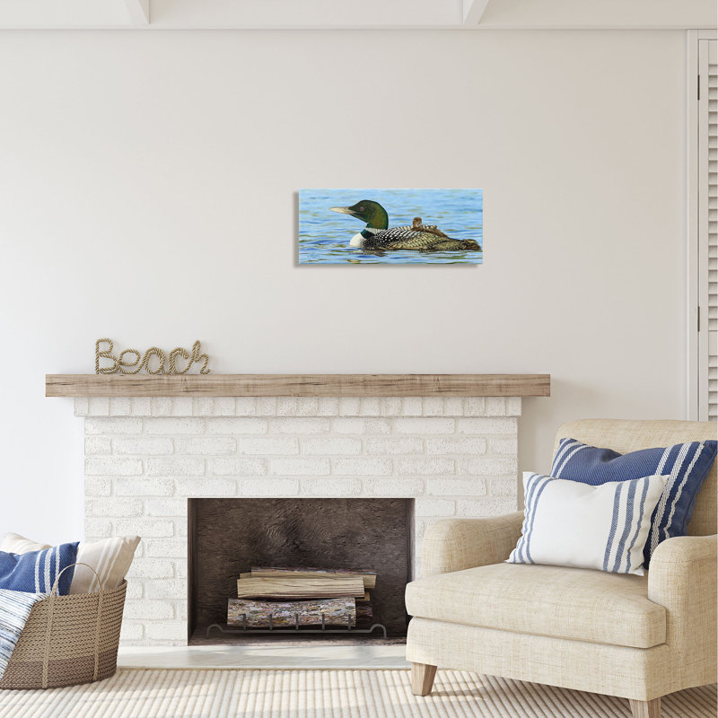 Mallard & Duckling In Water par © David Graham, H 10 po x l 24 po x P 1,5 po