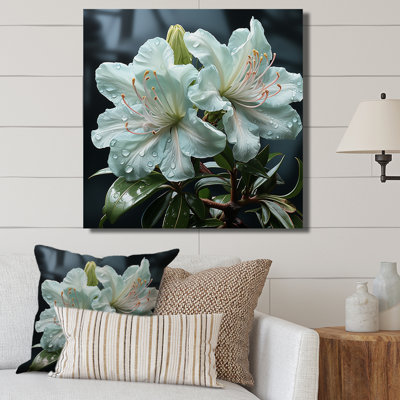Rhododendron blanc, beauté réaliste I sur toile