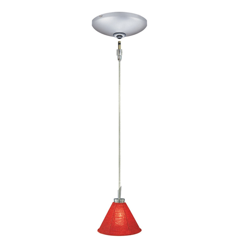 Ensemble de rail d’éclairage 1 lumières Halle, Chrome satiné, Rouge