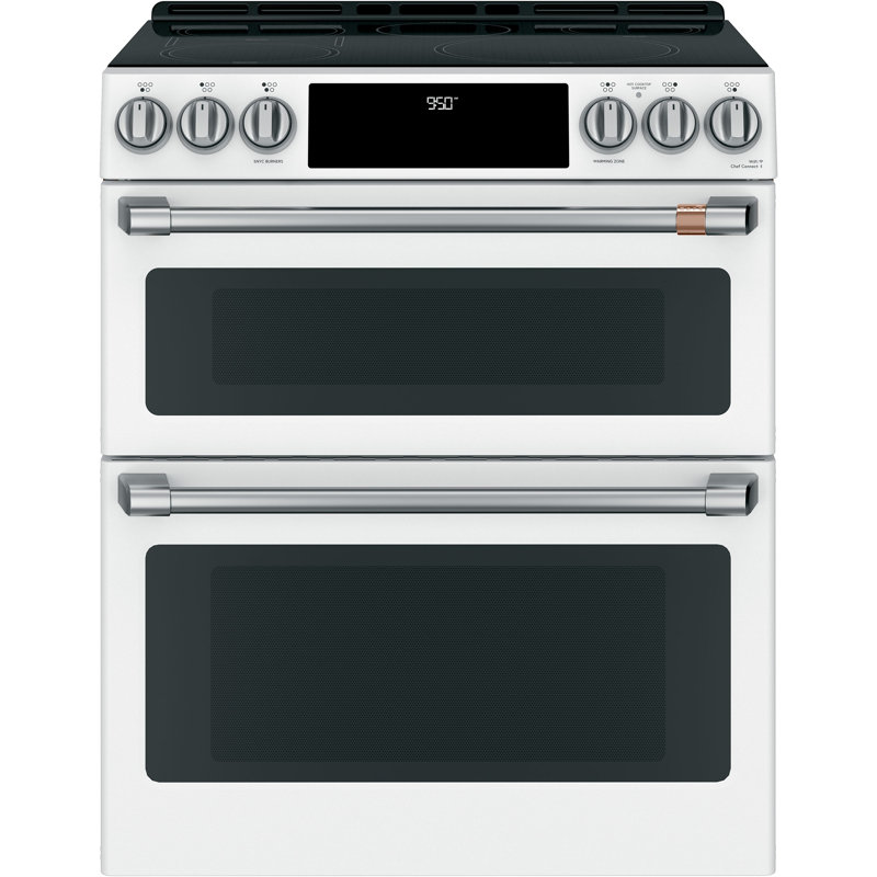 Café 30" 6.7 cu. ft. Smart Slide-in Electric Range with Induction Cooktop, Matte White