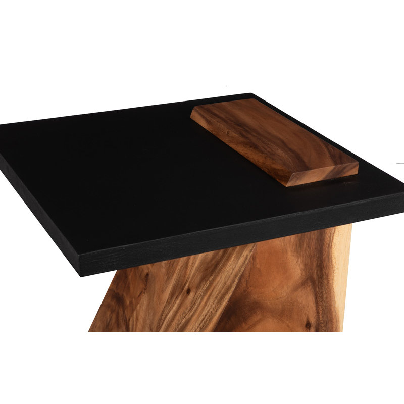 Slant Side Table, Natural/Black