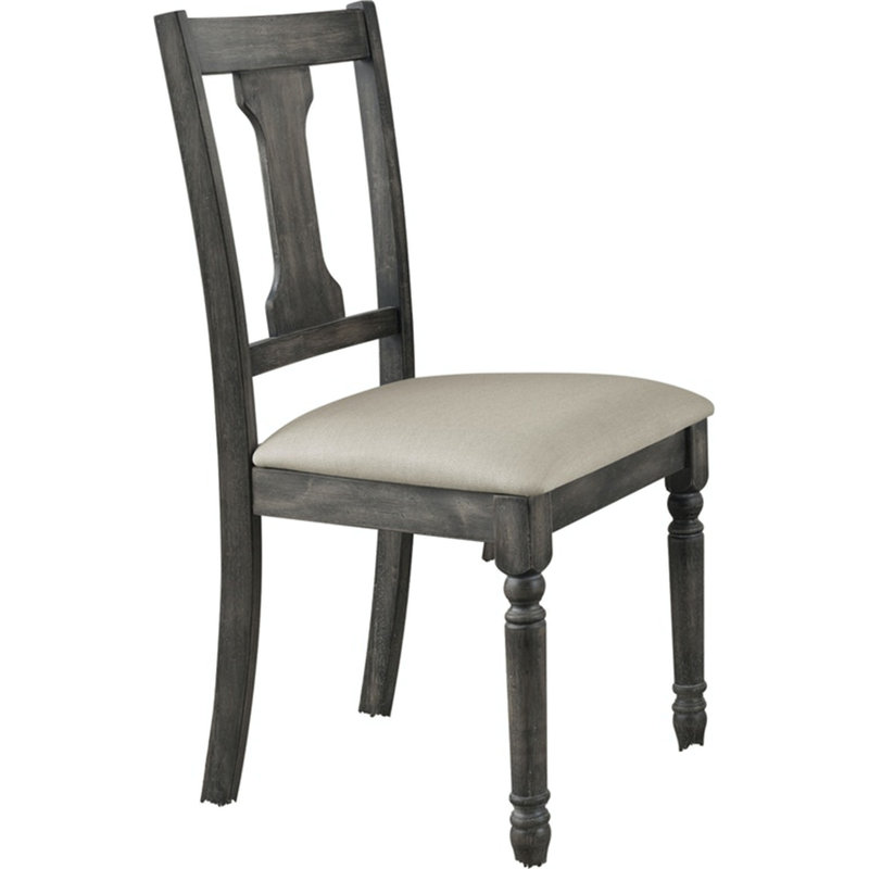 Ensemble de 2 chaises d'appoint en lin brun clair et gris patiné Wallace
