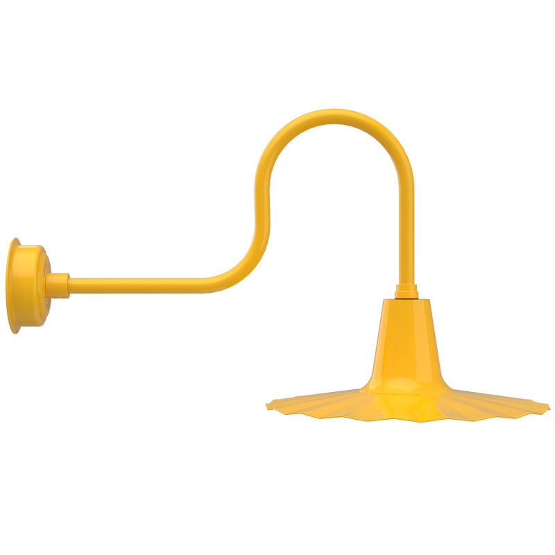 Luminaire de grange d’extérieur à del Iris, H 7,5 po x l 20 po x P 20 po, Jaune