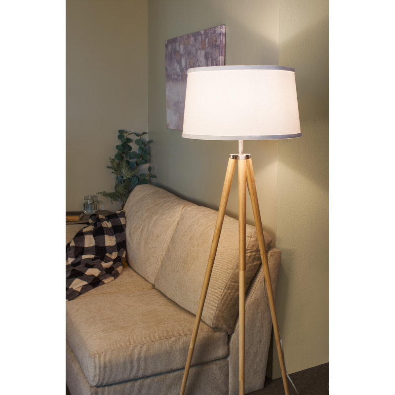 Daviya 60.5'' Pine Style Tripod Floor Lamp