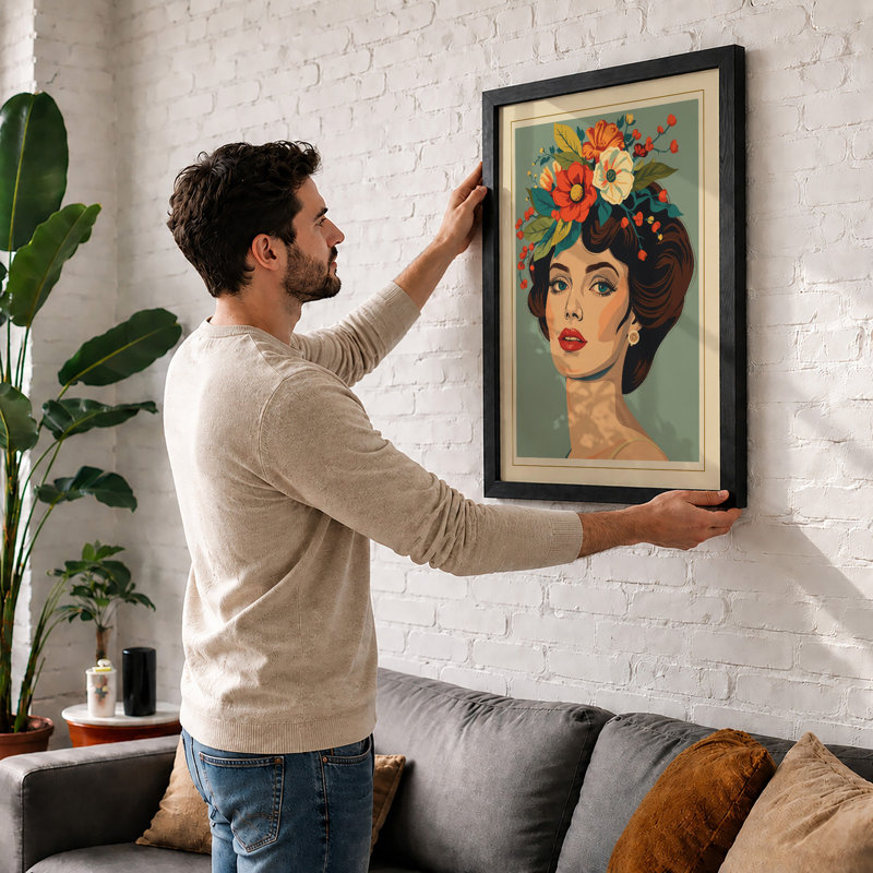 Blooms & Beauty Mid-Century - Framed Print, A2 - 59.4 x 42.0 cm, Unframed