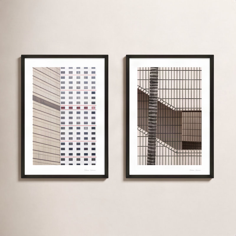 SV01607_Hong Kong, Set Of 2 By Svetlana Smirnova - Framed Wall Art, 25" H x 17.5" W x 1.25" D, Black Framed