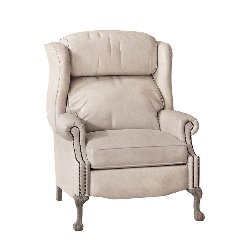 Fauteuil inclinable en cuir Maxwell, Cuir véritable Rio Minéral, Pierre, Manuel