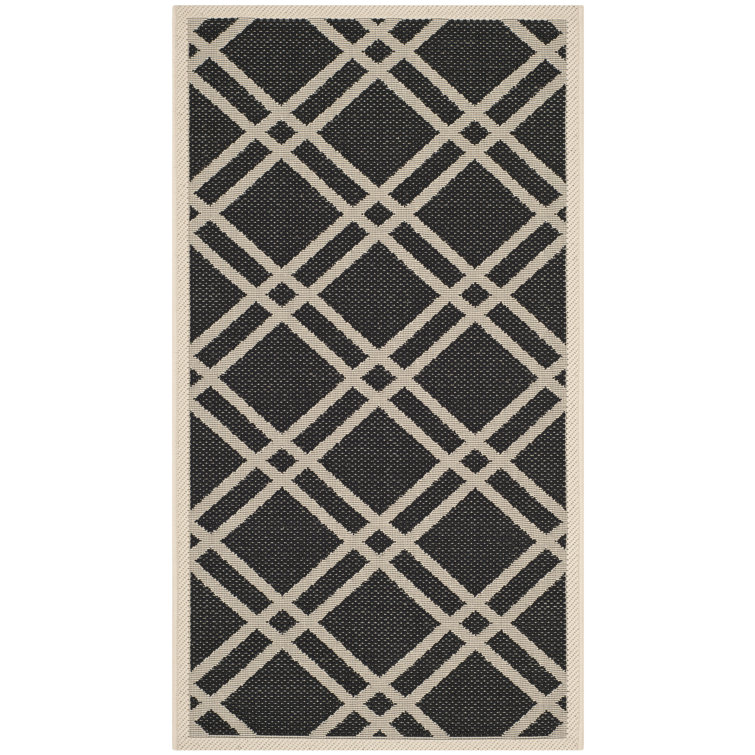 Kellogg Hooked Black/Beige Indoor/Outdoor Rug