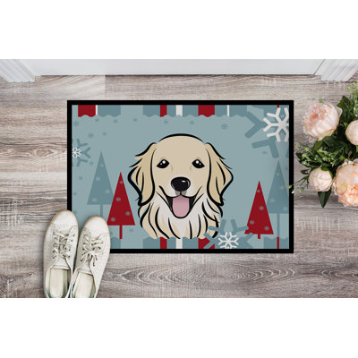 Tapis d’extérieur anti-dérapant winter replacer golden retriever