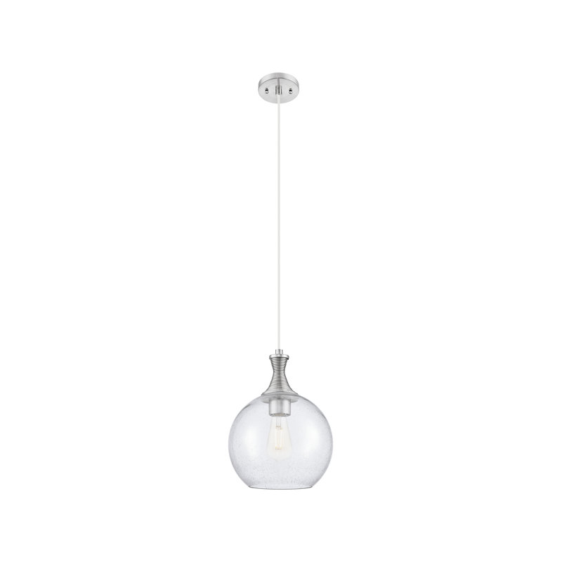 Downtown Urban - Wolford - Mini-luminaire suspendu en métal détaillé à 1 lumière - abat-jour transparent, Grainé