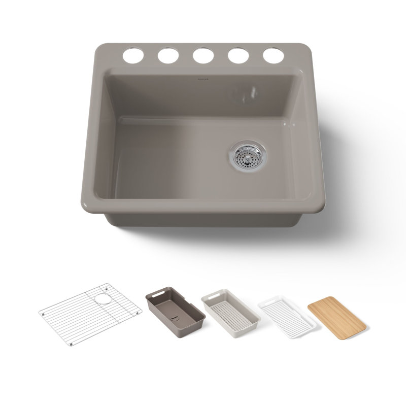 Riverby 25" undermount single-bowl workstation kitchen sink