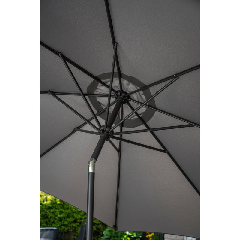 Lecce 300cm Round Parasol, Dark Grey