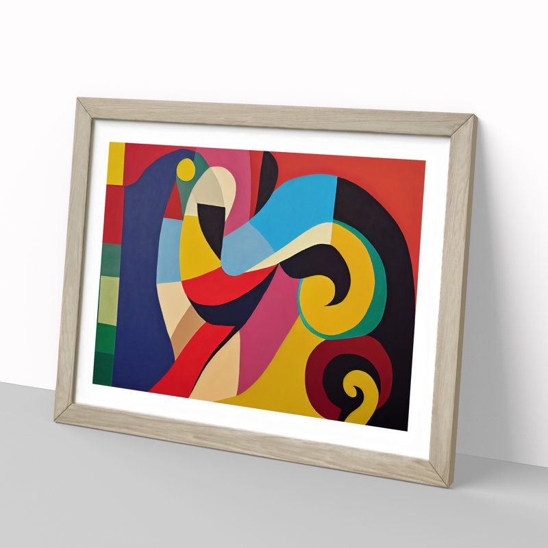 Intriguing Modern Abstract - Framed Print, 34cm H x 46cm W x 2cm D, Oak