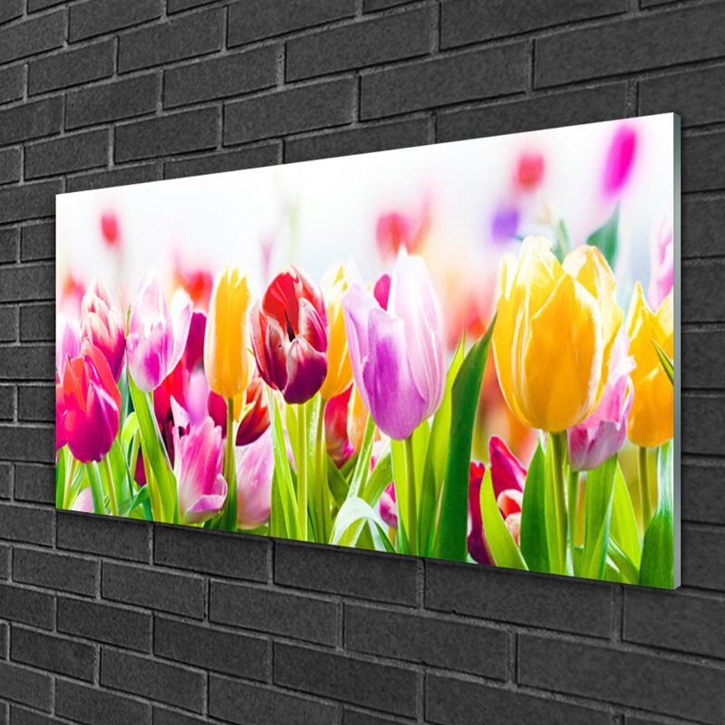 Floral Tulips - Unframed Photograph on Glass