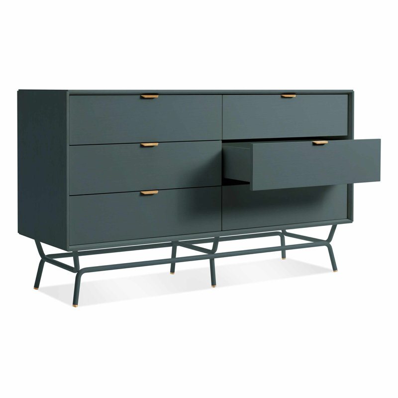 Commode 6 tiroirs Dang, Bleu marine