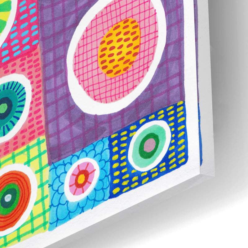 «Patchwork Circles» par Hello Angel, H 12 po x l 16 po x P 0,13 po