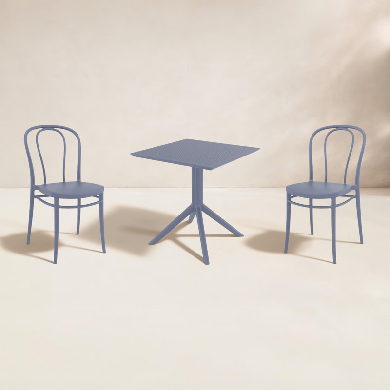 Ensemble bistro 60 po Farrah, Gris foncé