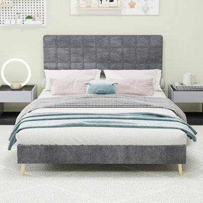 Modern Minimalist Bed with Headboard