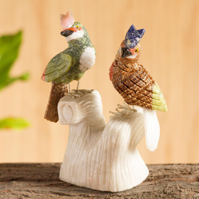 Figurine Digyaro Martin-pêcheur, onyx et aragonite