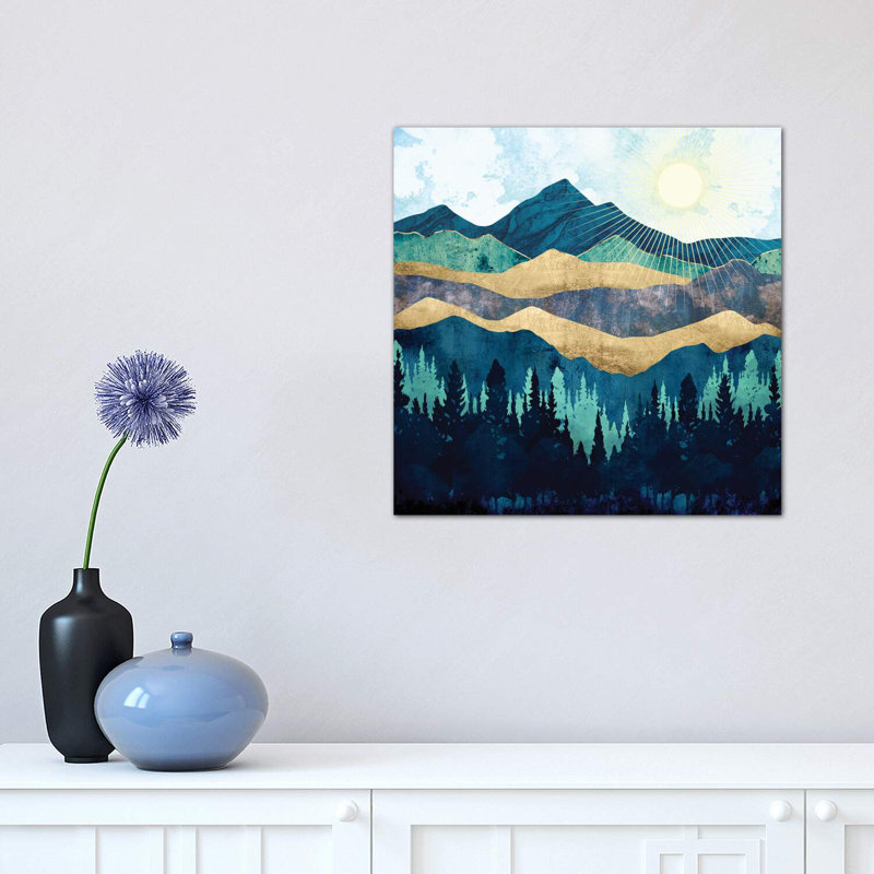 Forêt bleue - Imprimé, Toile tendue, H 12 po x l 12 po x P 1,5 po