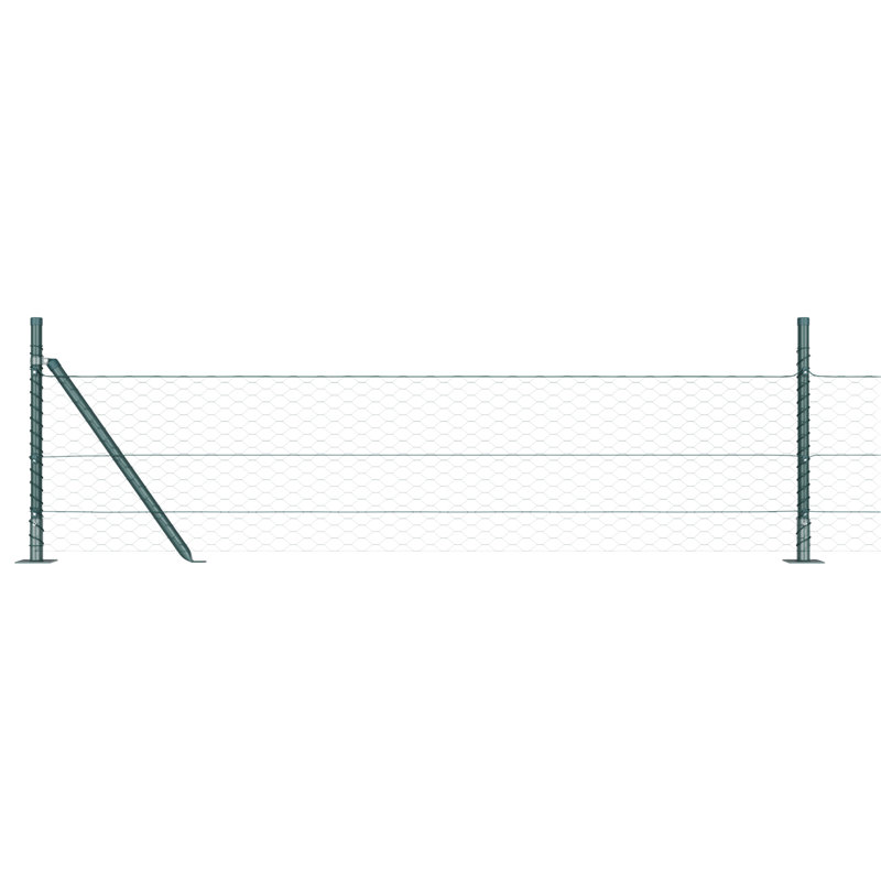 Hexagon Fence Steel, 50cm H x 1000cm W, Green