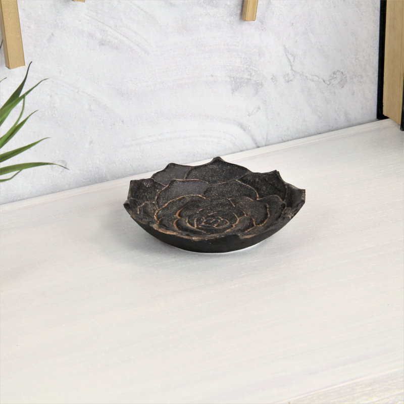 Figurine lotus Weyant, H 1,25 po x l 5,25 po x P 5,25 po