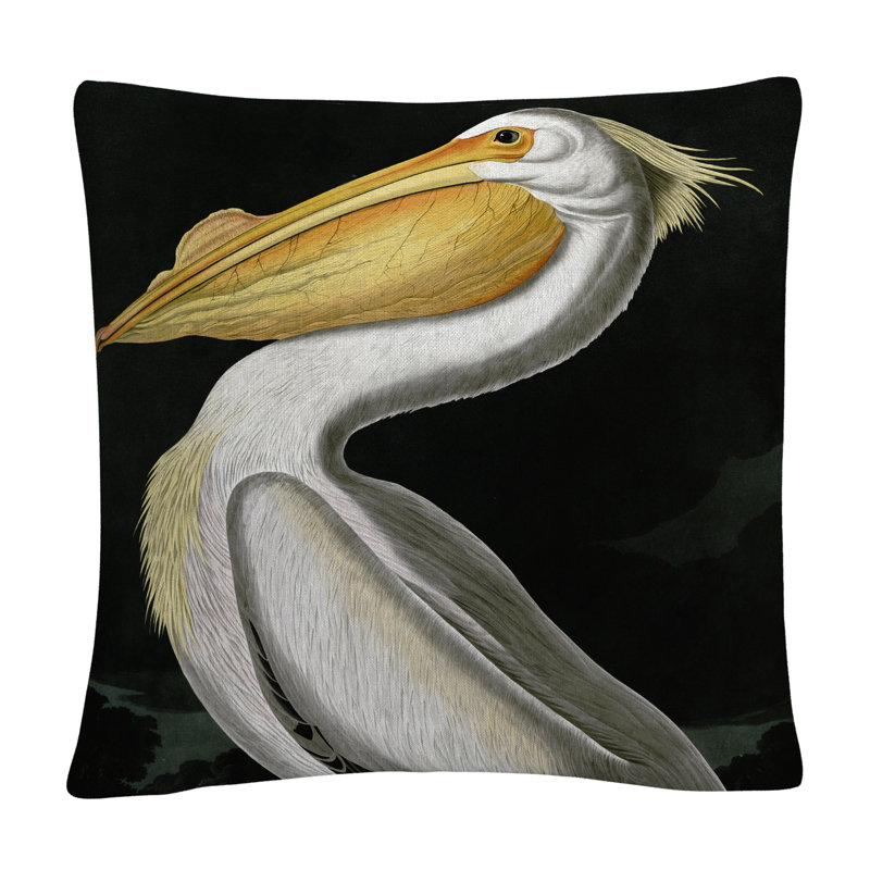 American White Pelican Decorative Throw Pillow with Polyester Insert