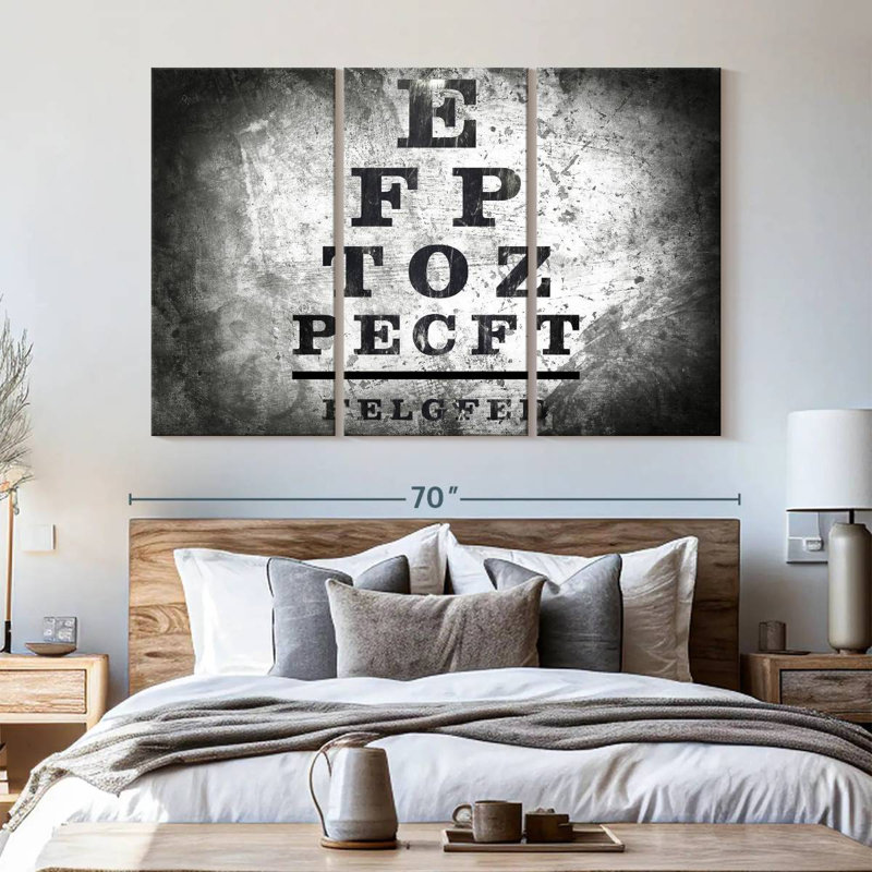 Optometry " Optometry Test " by NoirFontistry 3 - Pieces, 65" H x 42" W x 1.25" D