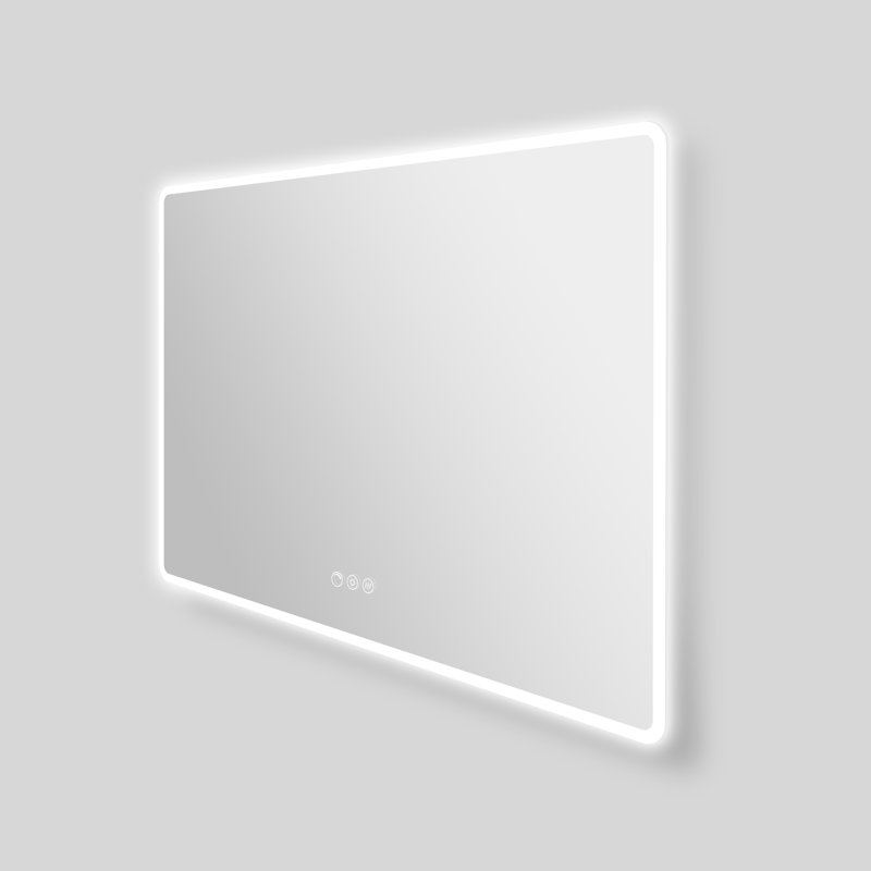 Miroir de salle de bain rectangulaire à DEL sans cadre avec désembueur Streamline, intensité variable, changement de température de couleur