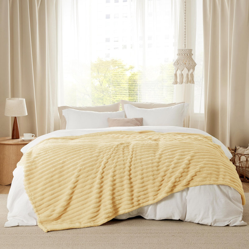 Jeté de lit en flanelle pour fille, couverture douce et confortable 300 g / m² pour dortoir et décoration intérieure, gelato abricot, cadeau toutes saisons