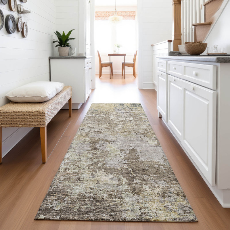 Premium Machine Washable Gurubaksh AMF1162 Modern Rug, Runner 2'3" x 7'6"