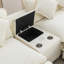 Canapé modulaire rembourré en chenille de 111 pouces avec repose-pieds amovible, ports USB, porte-gobelets et grand rangement pour le confort du salon-852392372