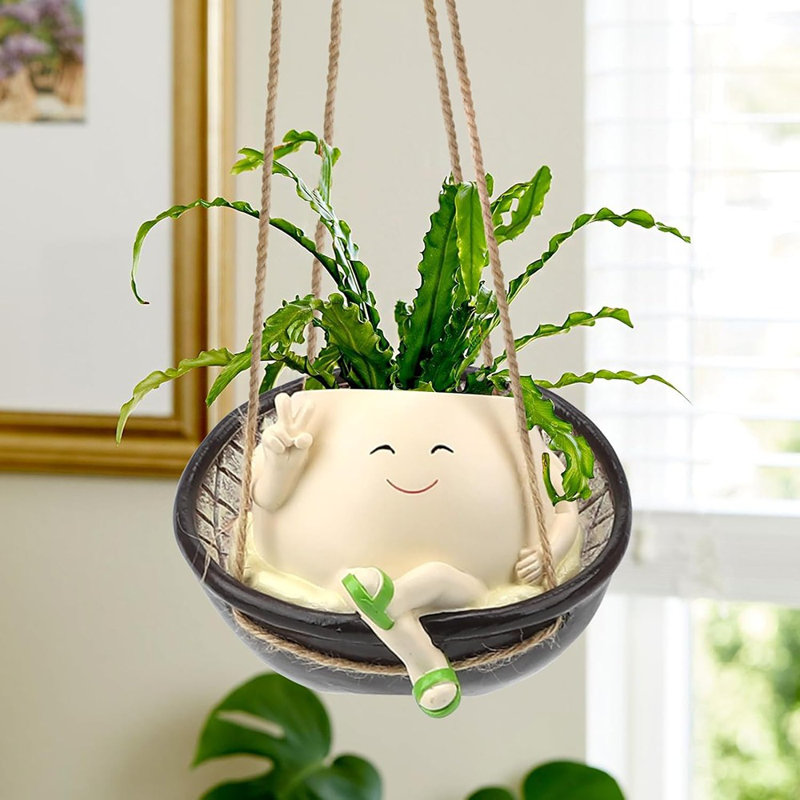 Pot de fleurs suspendu en résine
