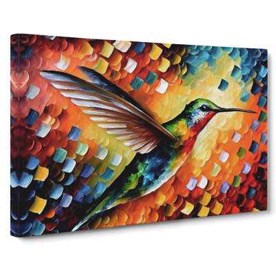 Hummingbird Painting Vol.7 Abstract - Wrapped Canvas